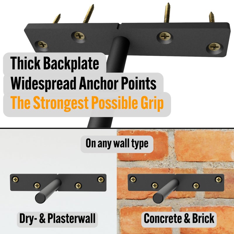 EVALD Heavy Duty Floating Shelf Bracket | 8-Inch Floating Mantel Mount, Blind Shelf Supports, and Anchors | Floating Shelf Hardware for Home and Office Decor | Fireplace Mantel Brackets (4 Pack) - Image 2
